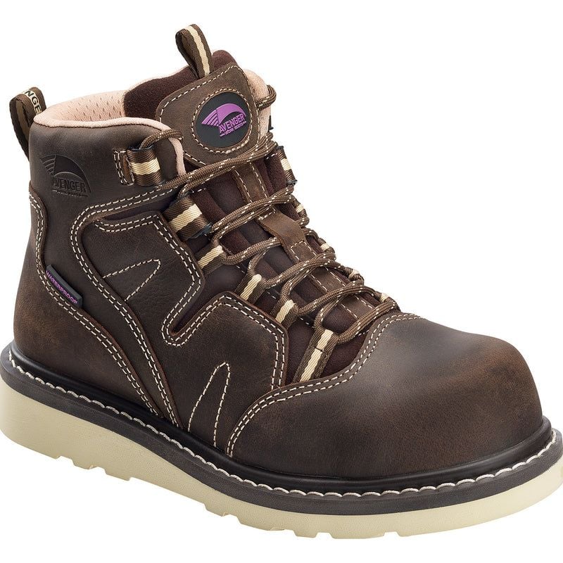 New Avenger Women's 6" Wedge Waterproof Work Boots A7550 Size 8 Med